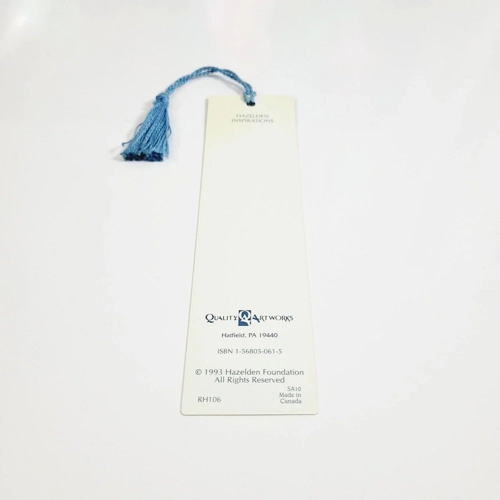 Vintage 90s JOY Bookmark blue tassel, Hazelden Inspirations, 1993 Artworks RH106